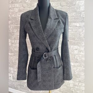Women's Gray Belted Blazer Coat CAbi